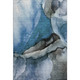 5' X 8' Blue Gray And Silver Abstract Washable Area Rug With UV Protection
