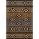 3' X 5' Chocolate And Gray Tribal Washable Area Rug With UV Protection