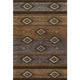 9' X 12' Chocolate And Gray Tribal Washable Area Rug With UV Protection