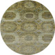 8' Gold Beige And Brown Abstract Geometric Washable Round Rug With UV Protection