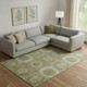 10' X 14' Gold Beige And Brown Abstract Geometric Washable Area Rug With UV Protection