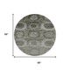 8' Pewter Gray And Beige Abstract Geometric Washable Round Rug With UV Protection