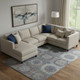 10' X 14' Teal Gray And Blue Abstract Geometric Washable Area Rug With UV Protection