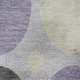 8' Lavender Charcoal And Ivory Geometric Washable Round Rug With UV Protection
