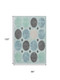 8' X 10' Teal Charcoal And Beige Geometric Washable Area Rug With UV Protection