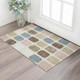 3' X 5' Linen Ivory And Brown Geometric Washable Area Rug With UV Protection