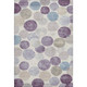 5' X 8' Plum Beige And Blue Geometric Washable Area Rug With UV Protection