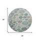 8' Sage Beige And Tan Geometric Washable Round Rug With UV Protection