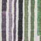 9' X 12' Purple Green And Ivory Striped Washable Area Rug With UV Protection