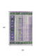 3' X 5' Green Purple And Ivory Striped Washable Area Rug With UV Protection