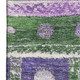 10' X 14' Green Purple And Ivory Striped Washable Area Rug With UV Protection