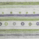 10' X 14' Artichoke Green Purple And Ivory Striped Washable Area Rug With UV Protection