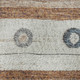 5' X 8' Copper Ivory And Denim Blue Striped Washable Area Rug With UV Protection