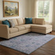 8' X 10' Lavender And Teal Oriental Washable Area Rug With UV Protection
