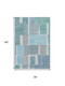 3' X 5' Aqua Teal And Ivory Geometric Washable Area Rug With UV Protection
