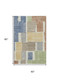 5' X 8' Beige Blue And Green Geometric Washable Area Rug With UV Protection