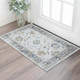 3' X 5' Blue Gray And Taupe Oriental Washable Area Rug With UV Protection