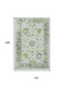 10' X 14' Mint Green And Gray Oriental Washable Area Rug With UV Protection