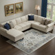 9' X 12' Beige Blue And Brown Oriental Washable Area Rug With UV Protection