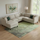 10' X 14' Green And Charcoal Abstract Washable Area Rug With UV Protection