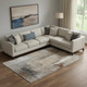 10' X 14' Beige Brown And Gray Abstract Washable Area Rug With UV Protection