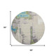 8' Linen Green And Blue Abstract Washable Round Rug With UV Protection