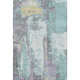 10' X 14' Teal Ivory And Purple Abstract Washable Area Rug With UV Protection