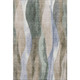 9' X 12' Beige Blue And Ivory Abstract Washable Area Rug With UV Protection