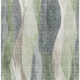 3' X 5' Fern Green Beige And Gray Abstract Washable Area Rug With UV Protection
