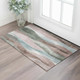 3' X 5' Salmon Blue And Mauve Abstract Washable Area Rug With UV Protection