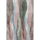 5' X 8' Salmon Blue And Mauve Abstract Washable Area Rug With UV Protection
