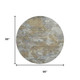 8' Gold And Gray Abstract Washable Round Rug With UV Protection