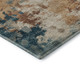 3' X 5' Beige Copper And Blue Abstract Washable Area Rug With UV Protection