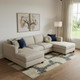 9' X 12' Rust Beige And Blue Abstract Washable Area Rug With UV Protection