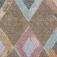 10' X 14' Brown Blue And Beige Geometric Washable Area Rug With UV Protection