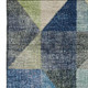 10' X 14' Beige Blue And Orange Geometric Washable Area Rug With UV Protection