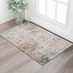 3' X 5' Salmon Ivory And Gray Abstract Washable Area Rug With UV Protection