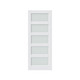 80" X 36" White Wood And Glass Slab Door