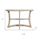 47" Taupe Half Moon Three Leg Console Table With Shelves