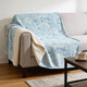 50" X 70" Aqua And Ivory Abstract Microfiber Plush Throw Blanket
