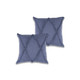 Set of Two 18" Denim Blue And Blue Diamond Cotton Throw Pillow Covers with Tufts And Texture