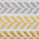 Set of Four 18" Yellow And White Chevron Cotton Throw Pillow Covers