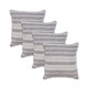 Set of Four 18" Gray And Beige Chevron Cotton Throw Pillow Covers