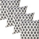 Set of Four 20" White And Black Geometric Cotton Throw Pillow Covers