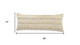 14" X 36" Cream And Gray Lumbar Striped Cotton Throw Pillow Cover with Fringe And Texture