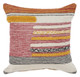 18" Orange And Yellow Striped Cotton Throw Pillow Cover