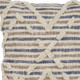 18" Blue And Tan Beach Diamond Cotton Throw Pillow Cover with Tufts