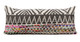 14" X 36" Charcoal Off White And Pink Lumbar Chevron Cotton Blend Throw Pillow Cover