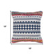 18" Blue White And Pink Geometric Cotton Blend Throw Pillow Cover