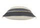 24" Beige And Blue Beach Striped Cotton Blend Throw Pillow Cover with Fringe And Texture